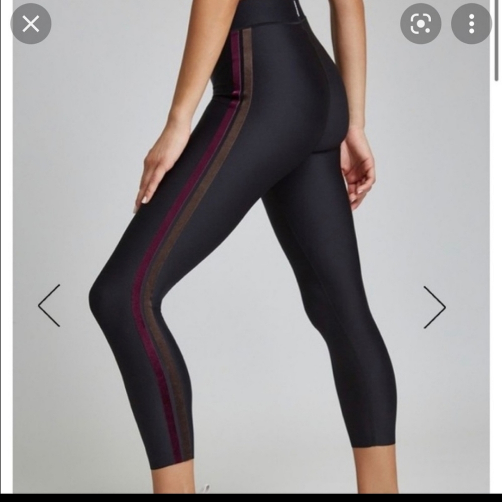 Ultracor High Rise Black Legging w/ Velvet Stripes